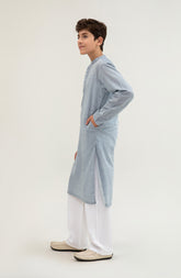Boys Hidden Placket Kurta-SBK701125